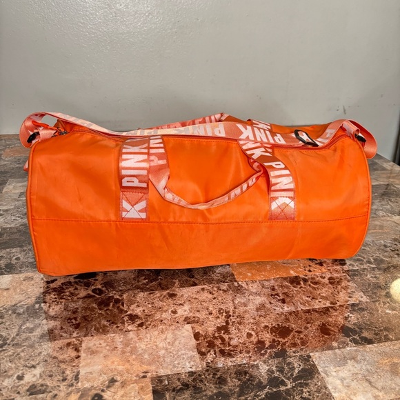 PINK Victoria's Secret Bold Orange Duffel Bag - Picture 7 of 7